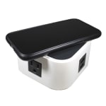 Estación de Carga Inalámbrica Quad A Raffel, 2 Enchufes de CA y 2 Puertos de Carga USB-A, Blanco